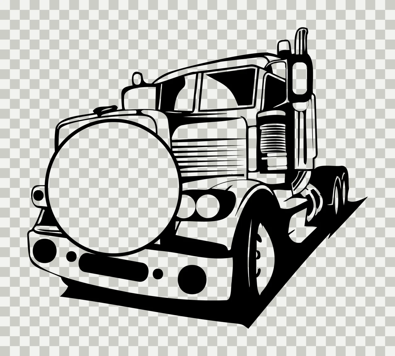 Semi Truck Monogram Character 03 pickup vehicle monster Variation transparency and detail preview thumbnail