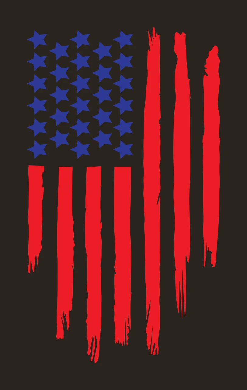 Flag American With Vertical Distressed Stripes stars black contrast preview thumbnail
