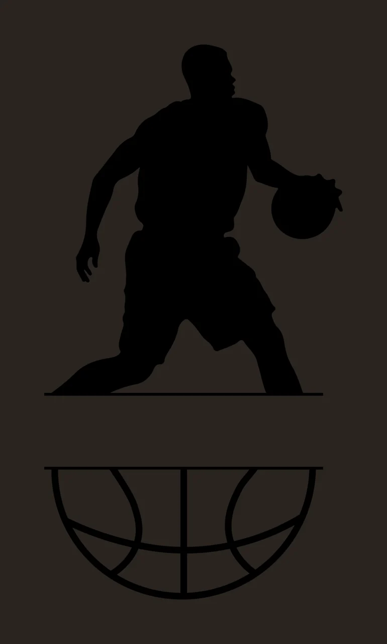 Can Glass Wrap Basketball Player Silhouette With Divider contrast preview thumbnail