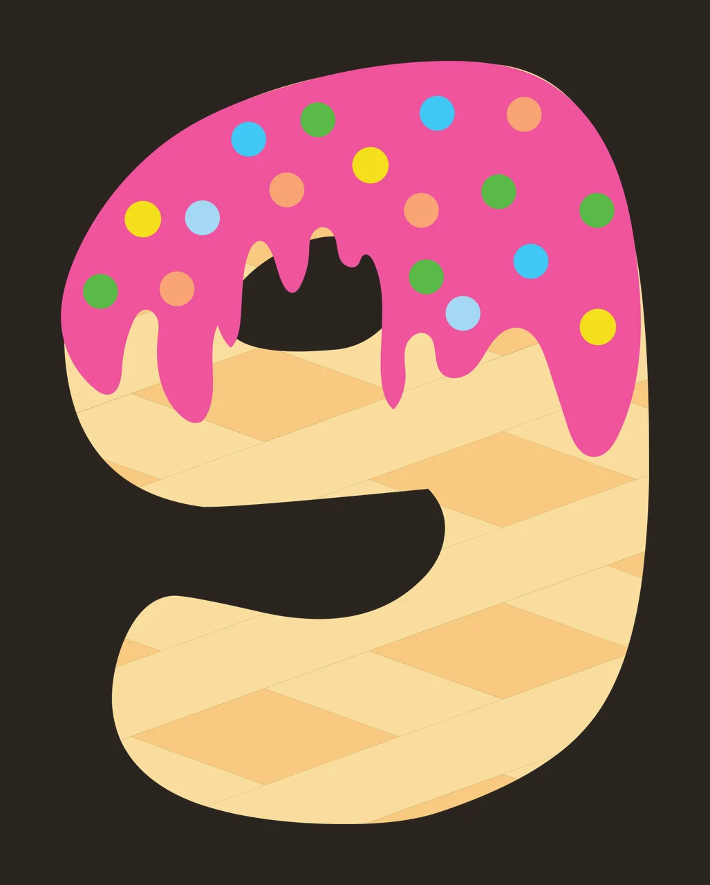 Ice Cream Font Character 26 scalable logo design icon contrast preview thumbnail