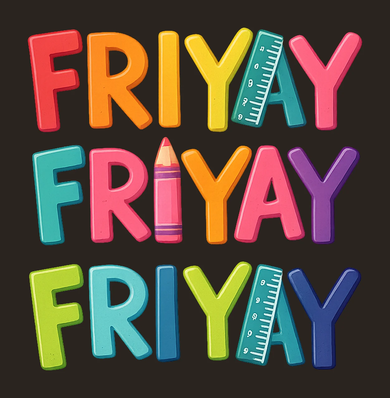 Retro teacher Friday Happy Friyay Sublimation Design Mom contrast preview thumbnail