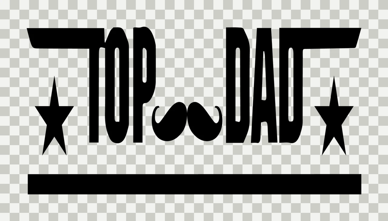 Top Dad Label With Text And Mustache transparency and detail preview thumbnail