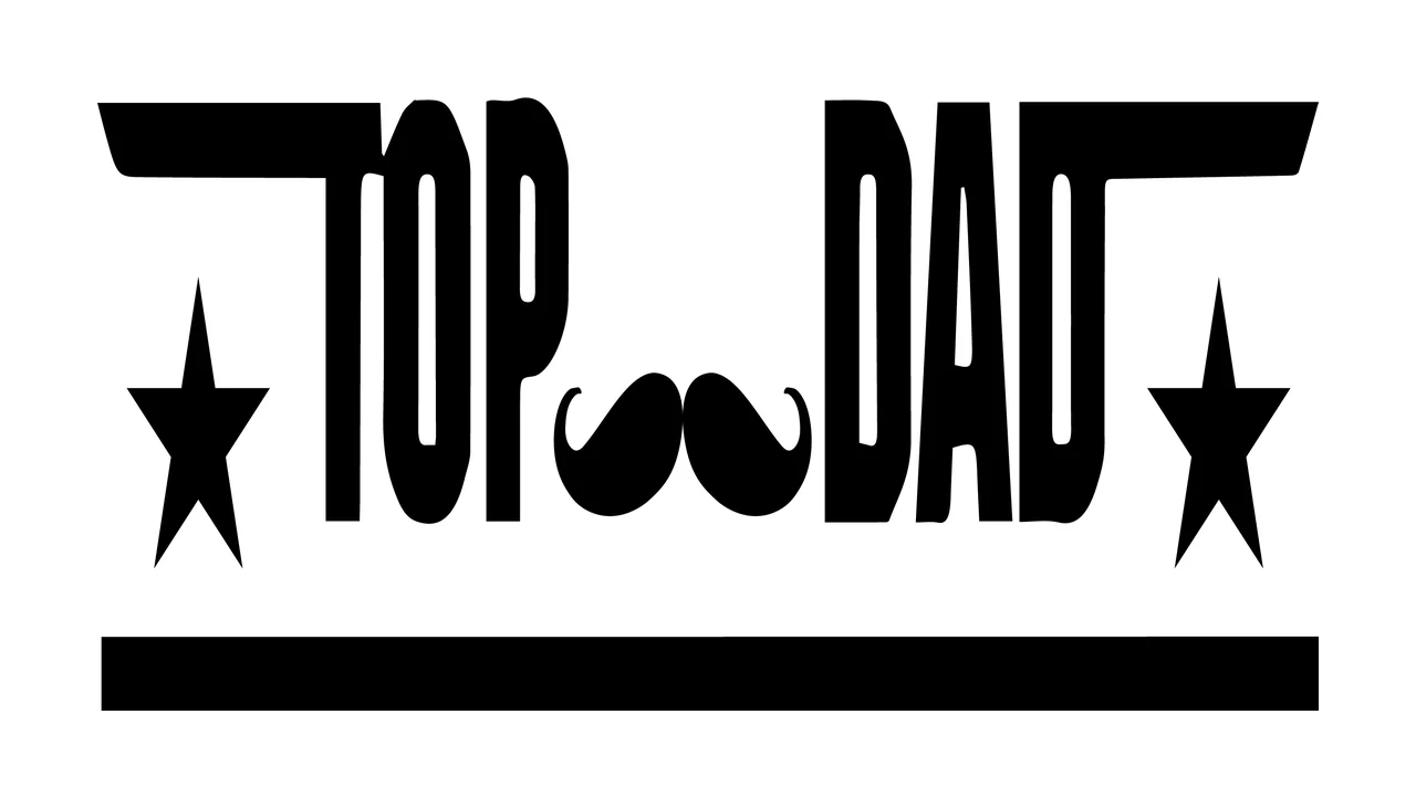 Top Dad Label With Text And Mustache