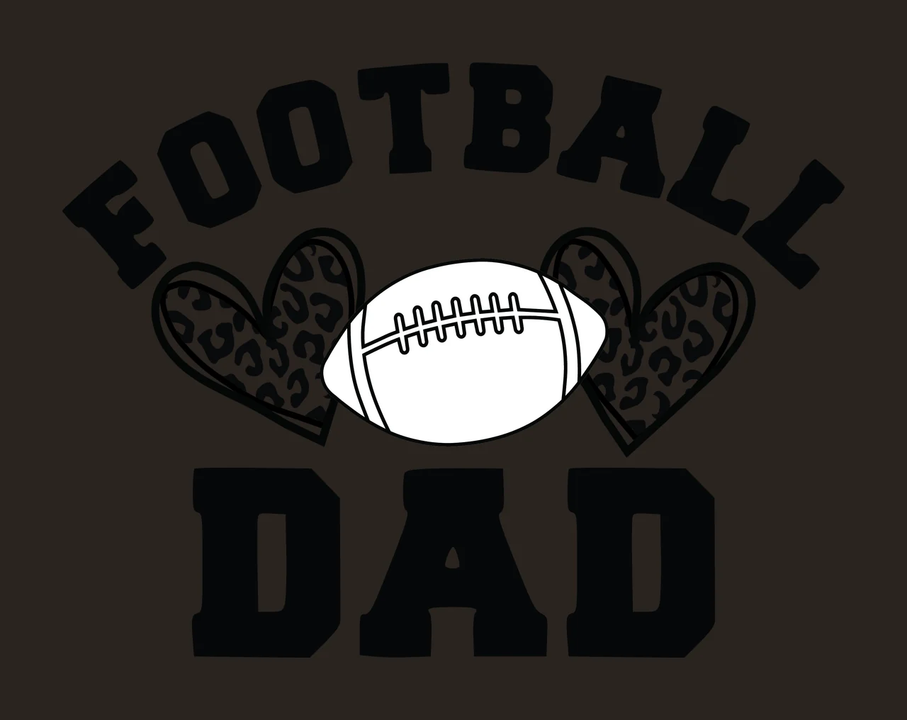 Football Dad Graphic With Hearts leopard print black white contrast preview thumbnail