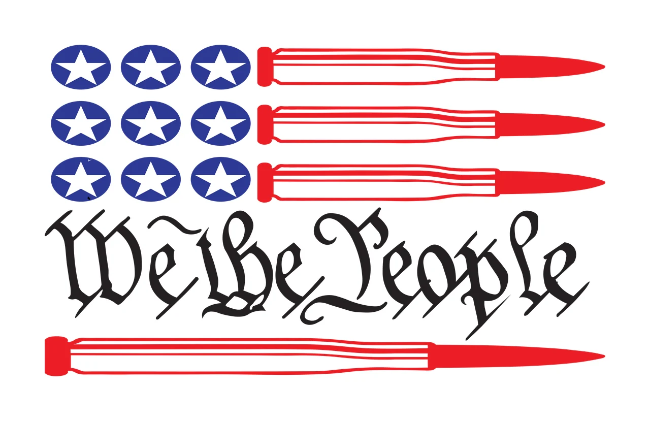 We The People Bullet Flag bullets black plain ammunition and white