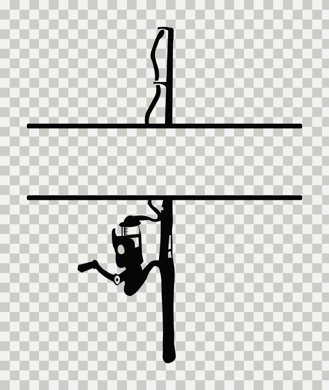 Fishing Hunting Monogram Character 10 fisherman angler Variation transparency and detail preview thumbnail