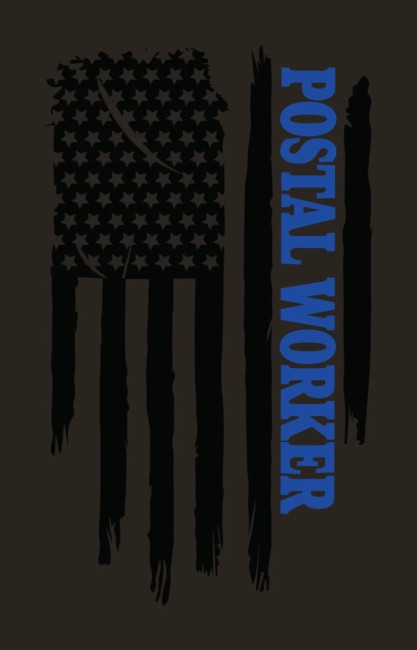Postal Worker Flag Distressed Graphic With Vertical Text stars contrast preview thumbnail