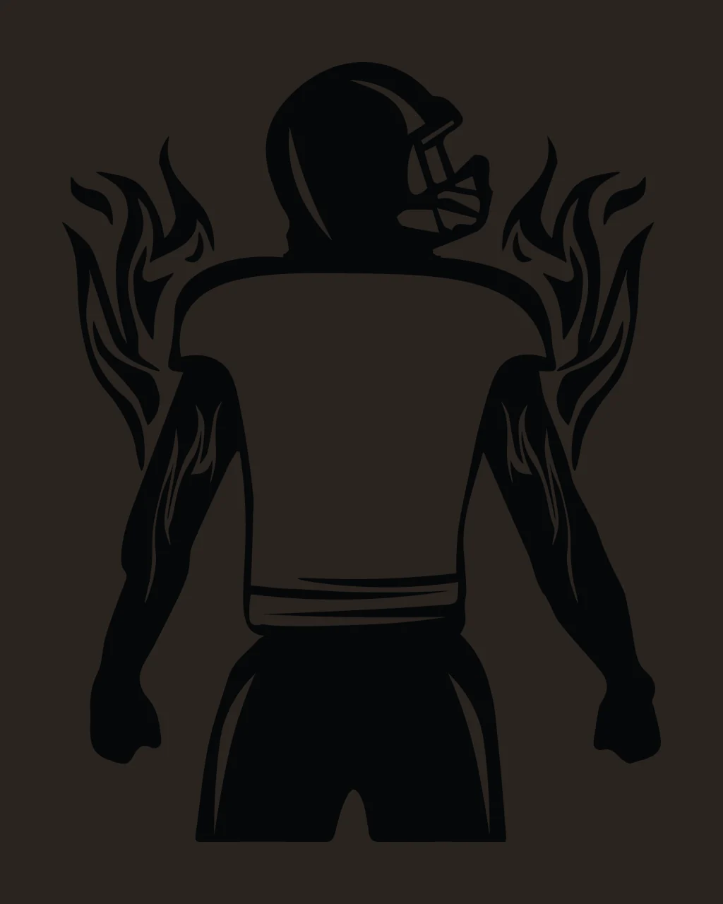 Football Player Standing With Rear View And Monochrome contrast preview thumbnail