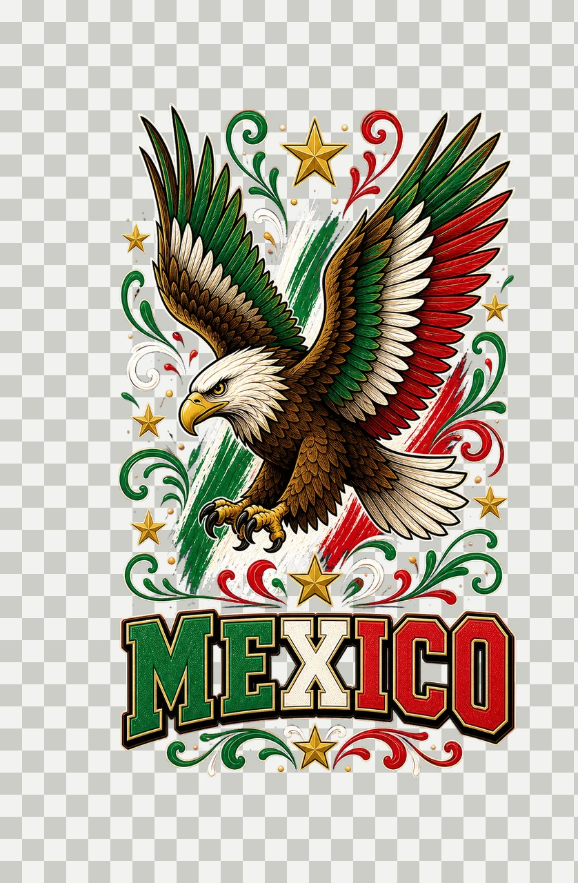 Mexico Eagle Heritage sublimation instant shirt Variation B transparency and detail preview thumbnail