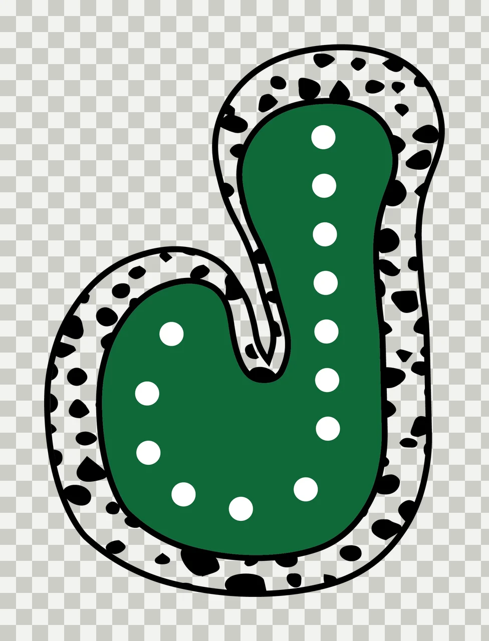 Dalmatian Dots Font Race Doodle Character 30 racing checkered flag transparency and detail preview thumbnail