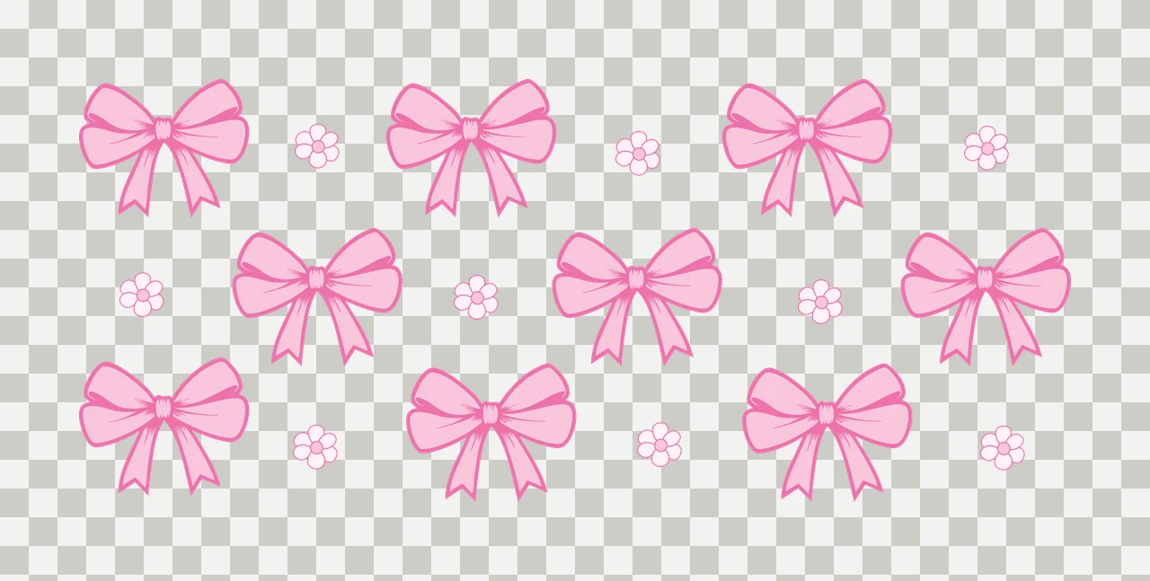 Can Glass Wrap Black Bows And Flowers Pattern repeat bow flower transparency and detail preview thumbnail