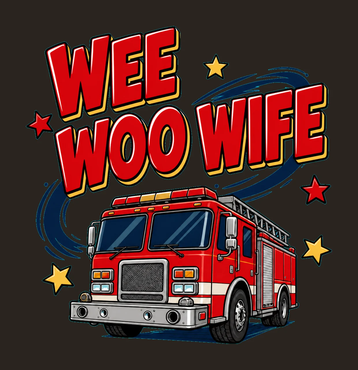 Wee Woo Wife Firefighter Wife Sublimation Design Front View contrast preview thumbnail