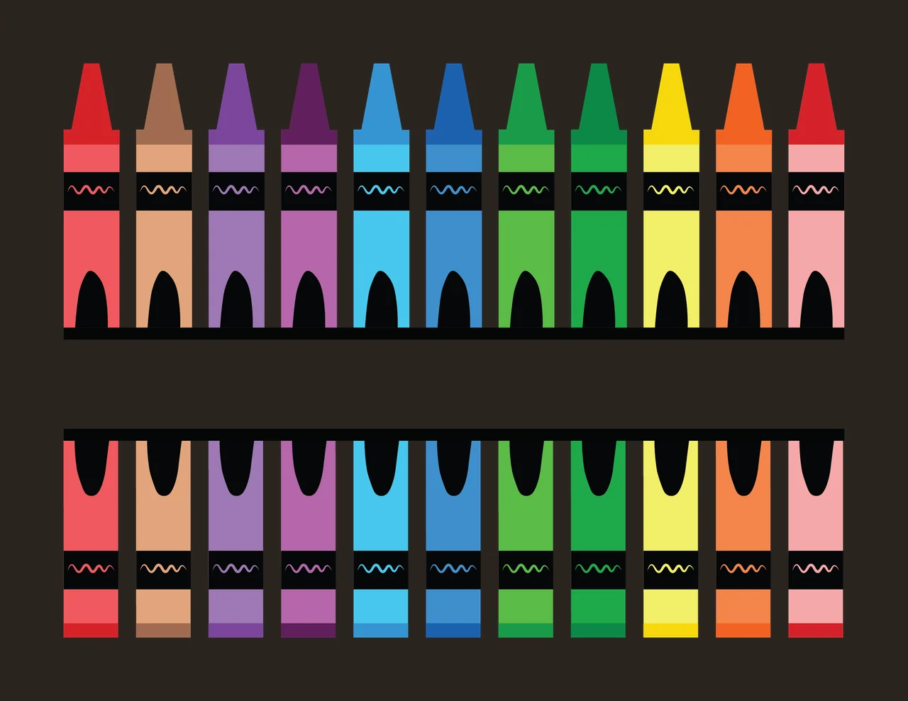Wax Crayons Standing With Symmetrical Composition And contrast preview thumbnail