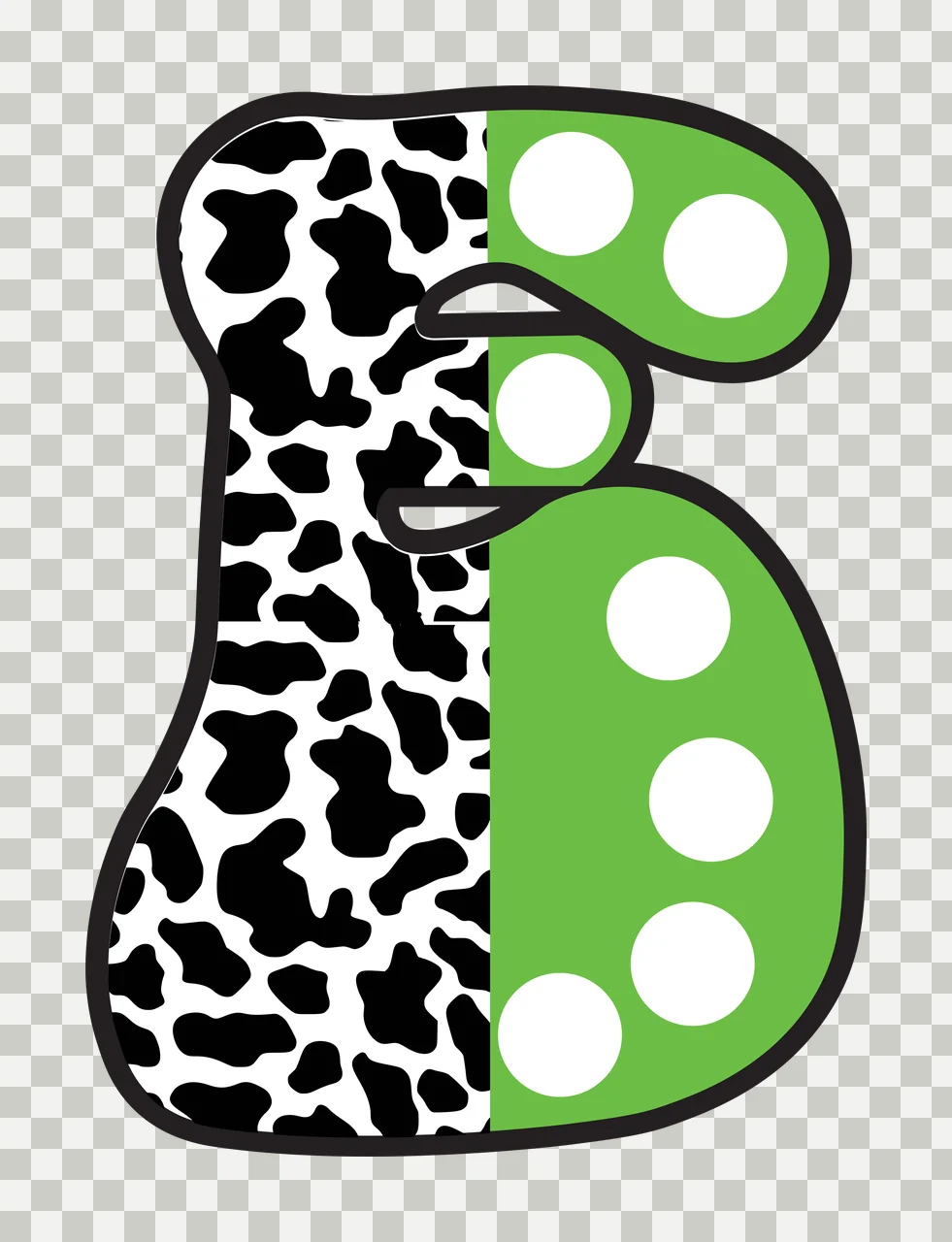 Half Cow Bright Font Dalmatian Race Doodle Leopard Character 32 racing transparency and detail preview thumbnail