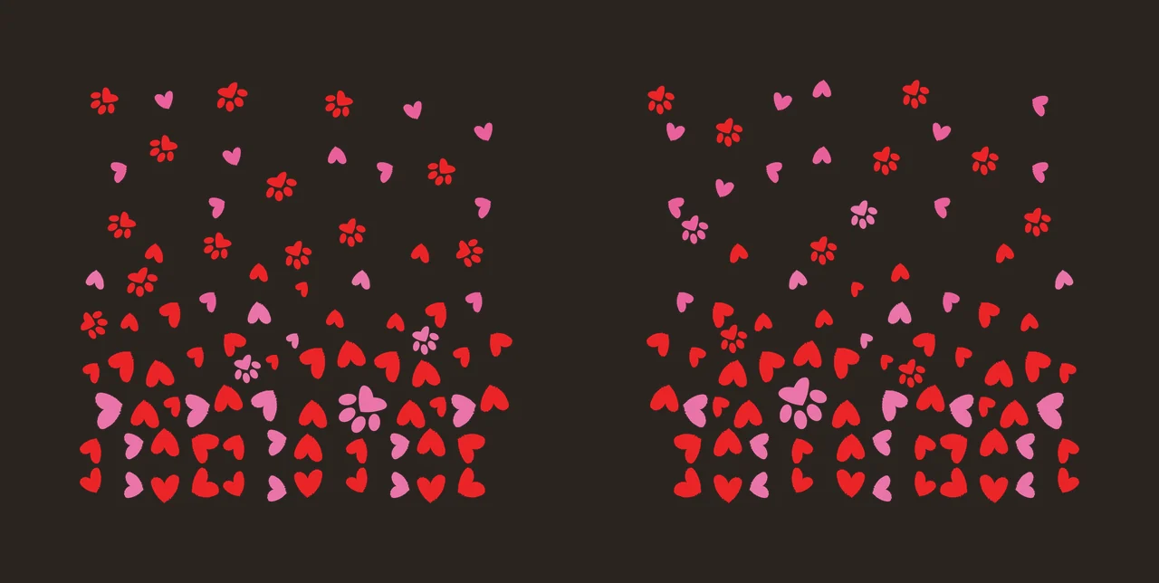 Paw Can Glass Wrap Prints And Hearts Vertical black white heart contrast preview thumbnail