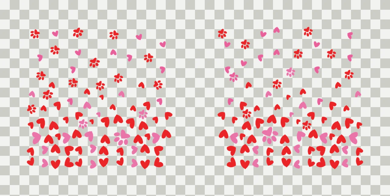 Paw Can Glass Wrap Prints And Hearts Vertical black white heart transparency and detail preview thumbnail