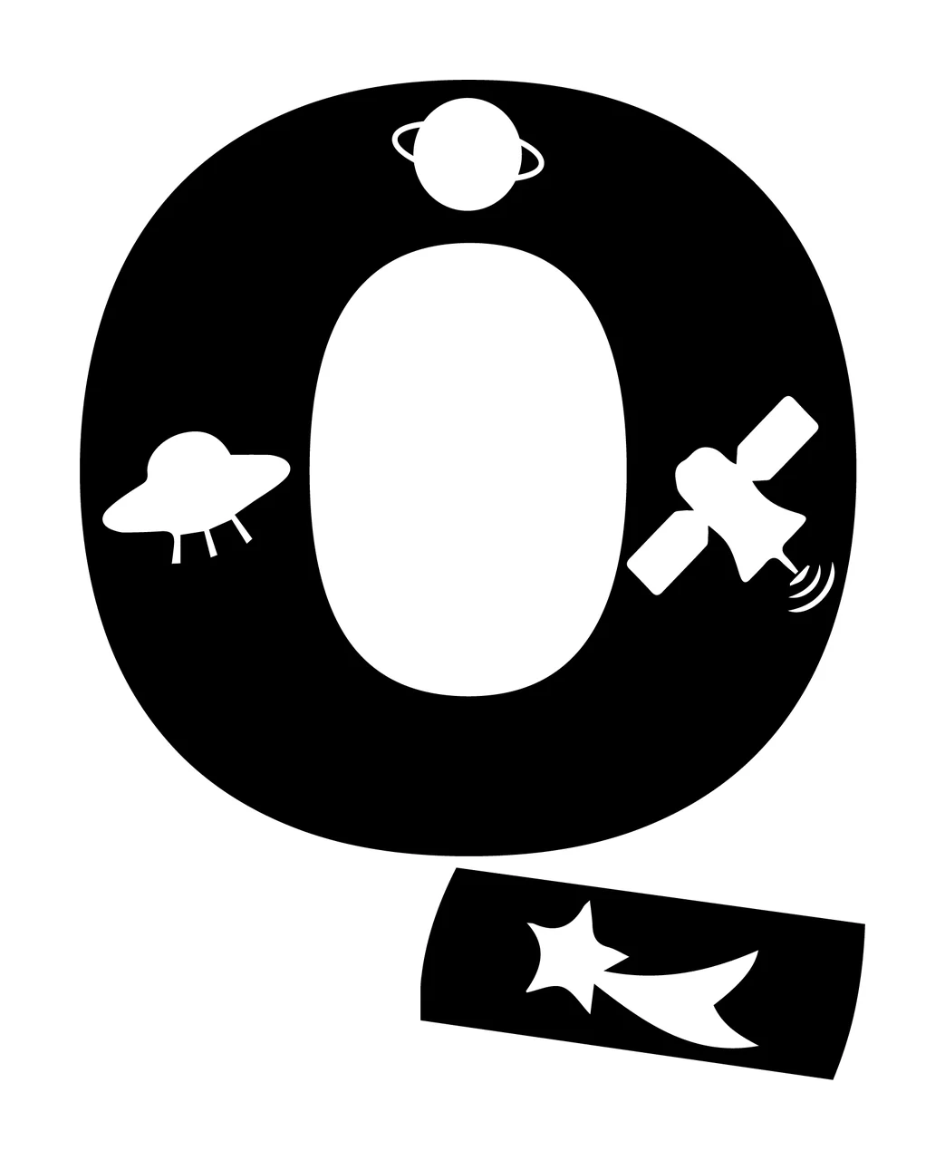 Space O Letter With Icons
