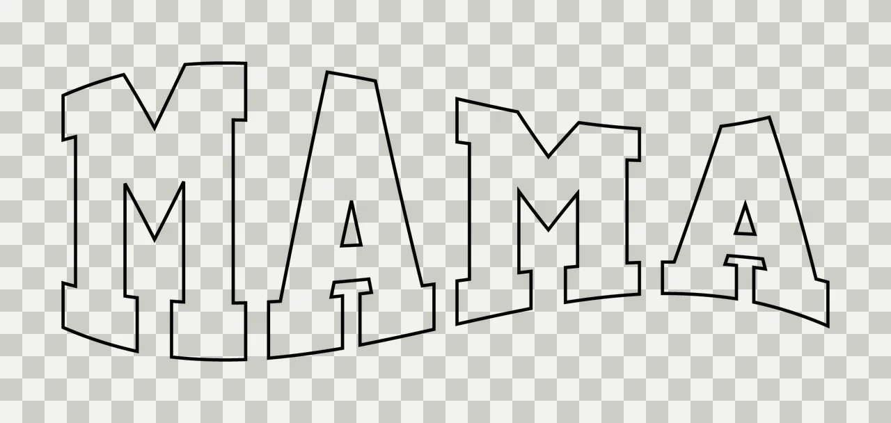 Mama Text With Word And In Black transparency and detail preview thumbnail