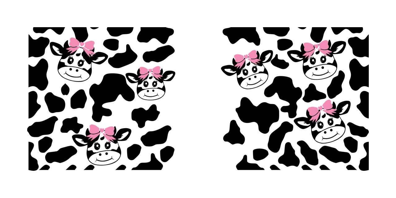 Cow Can Glass Wrap Repeating Spots And Heads animal pattern