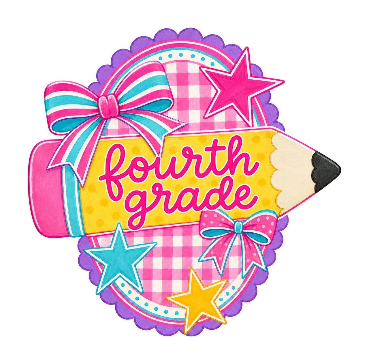 pencil pennant 06 fourth grade sublimation instant shirt