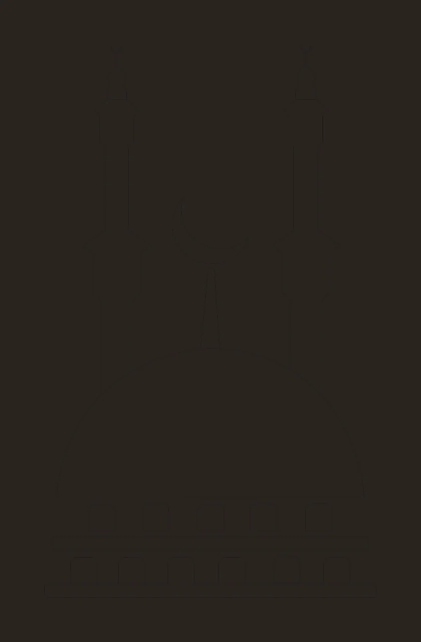 Simple Line Art Mosque Icon standing dome crescent moon minarets contrast preview thumbnail