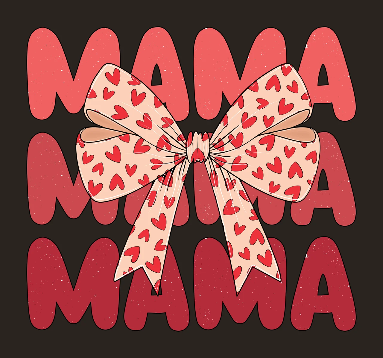 Mama Bow Black Silhouette Of A Hair Layered typography 3 F16 Valentine contrast preview thumbnail