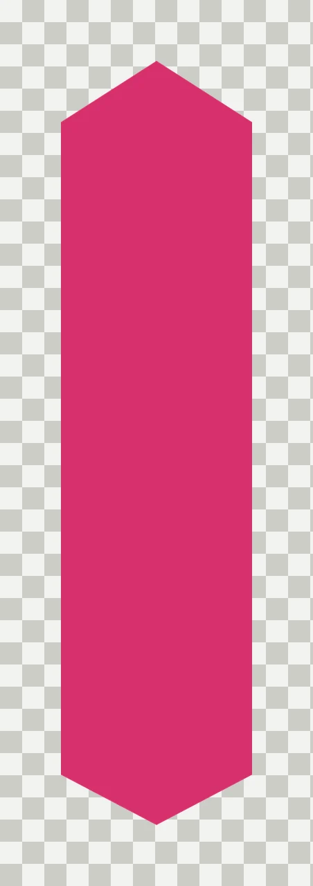 Elongated Vertical Black Hexagon Banner With Sharp Pointed minimalist transparency and detail preview thumbnail