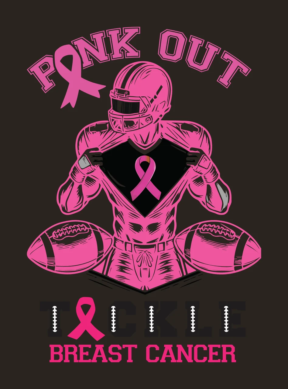 Pink Out Tackle Breast Cancer Graphic Football player Lifting jersey contrast preview thumbnail