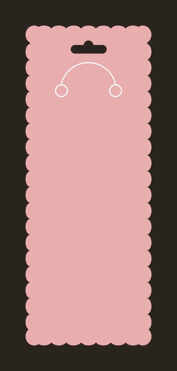 Keychain Black Rectangular Tag With Scalloped Edges hole die cut contrast preview thumbnail