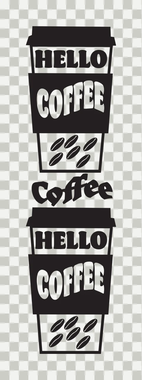 Hello Coffee Cups With Beans cup black drink caffeine 47 F16 GLITTER transparency and detail preview thumbnail