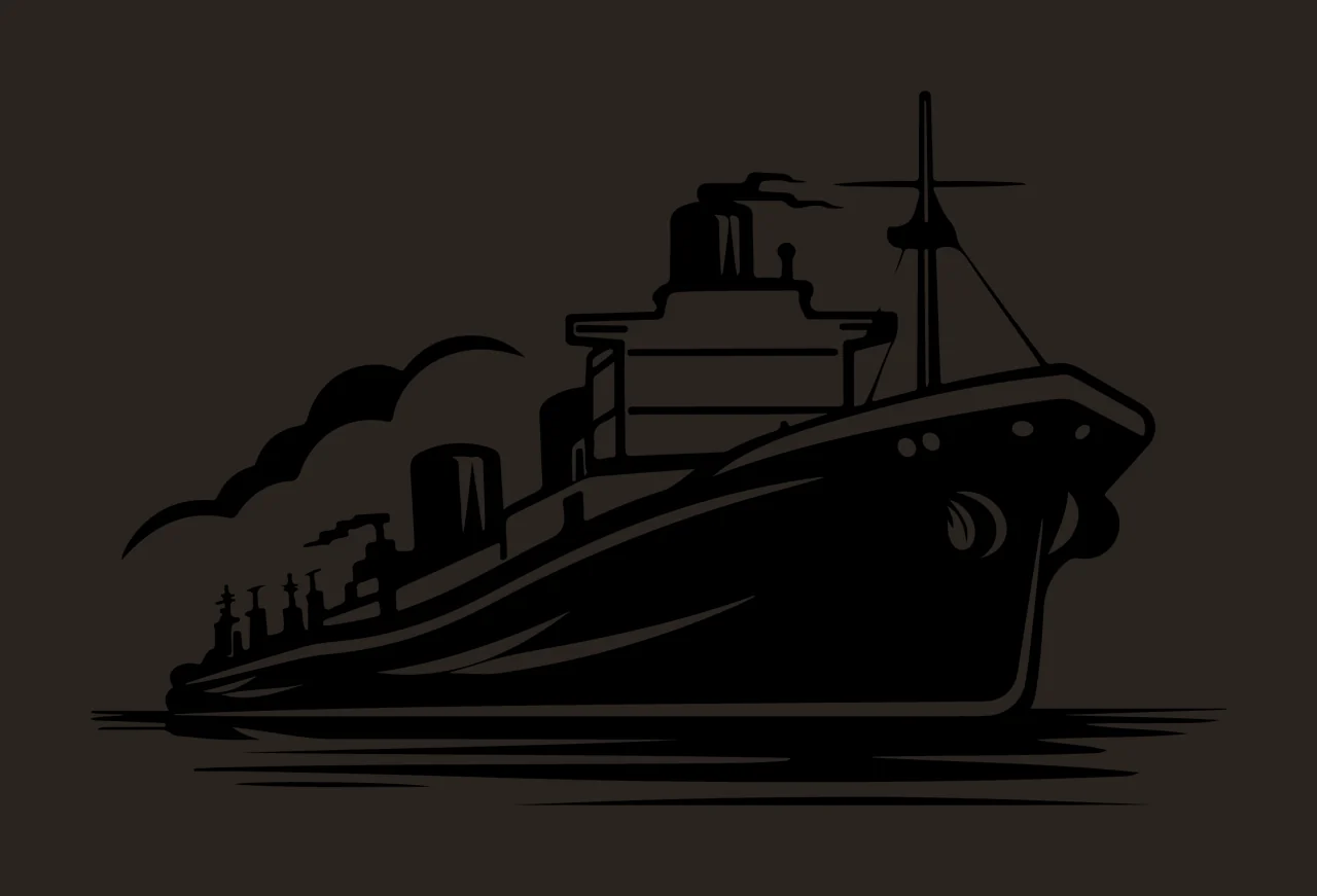 Ship Steamship Profile Silhouette On Water sailing smoke mast contrast preview thumbnail