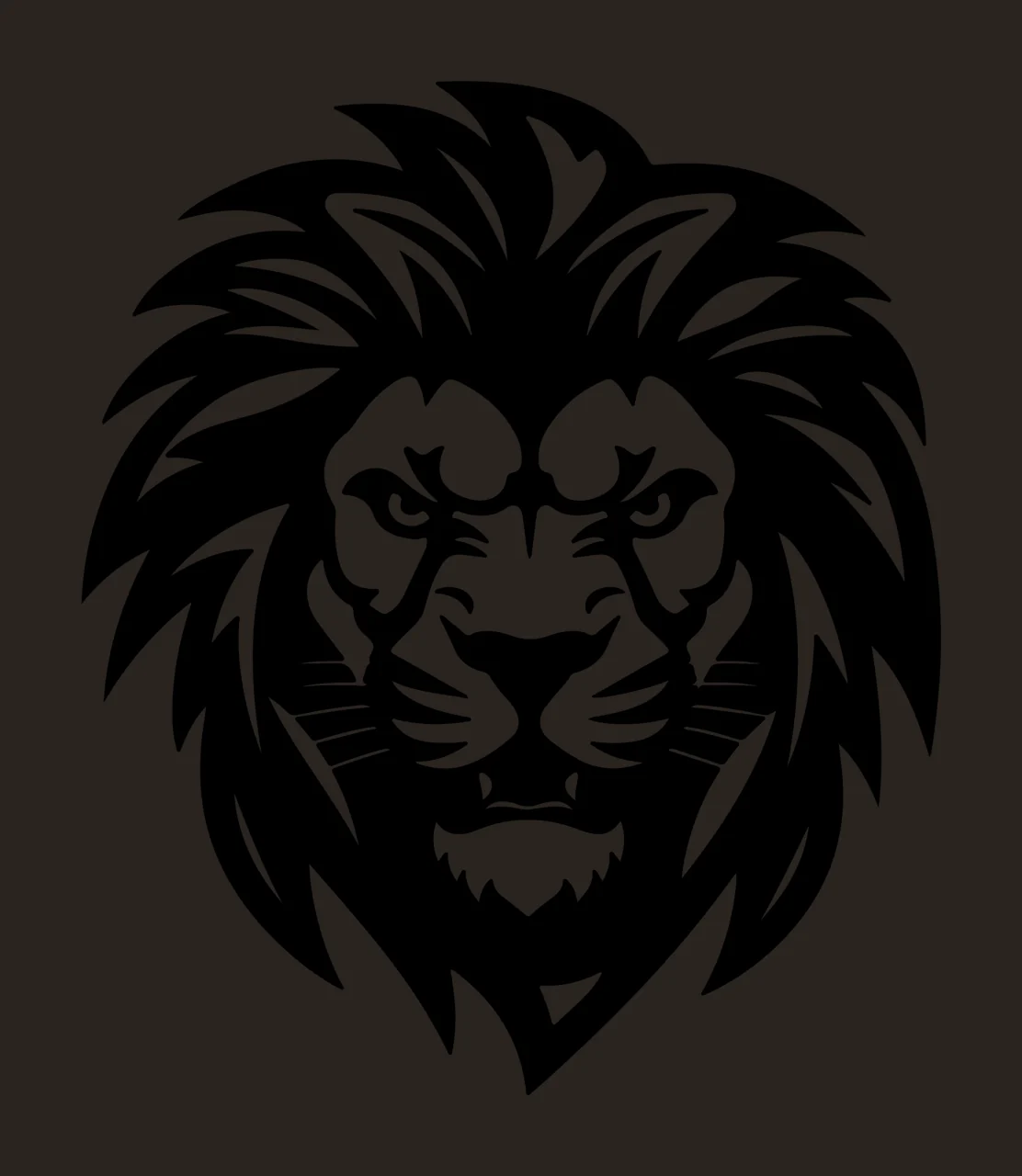 Lion Head Fierce Graphic mane teeth eyes black white plain contrast preview thumbnail
