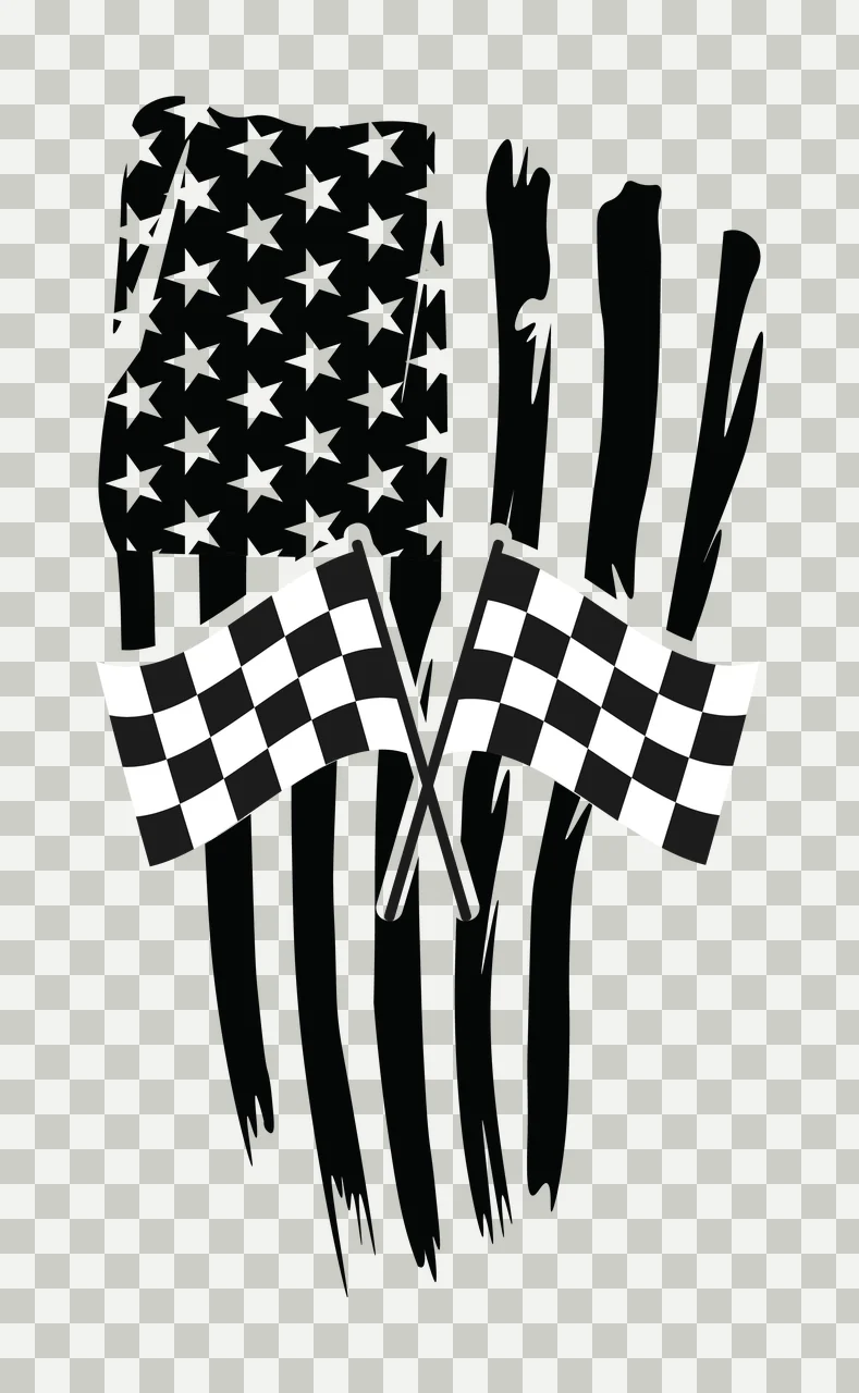 Flag Two Crossed Checkered Flags Over A Vertical striped Variation transparency and detail preview thumbnail