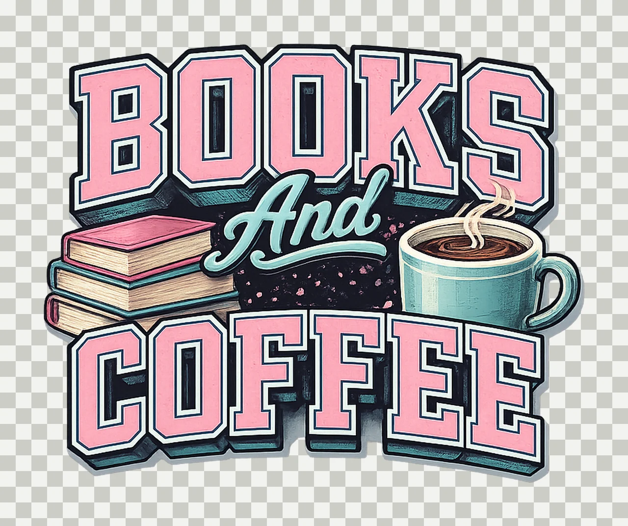 Bookish Books and Coffee Design Coffee Lover Shirt Bookworm transparency and detail preview thumbnail