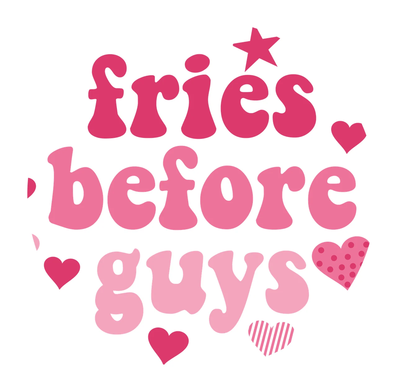 Keychain Fries Before Guys Text With Heart Patterns hearts