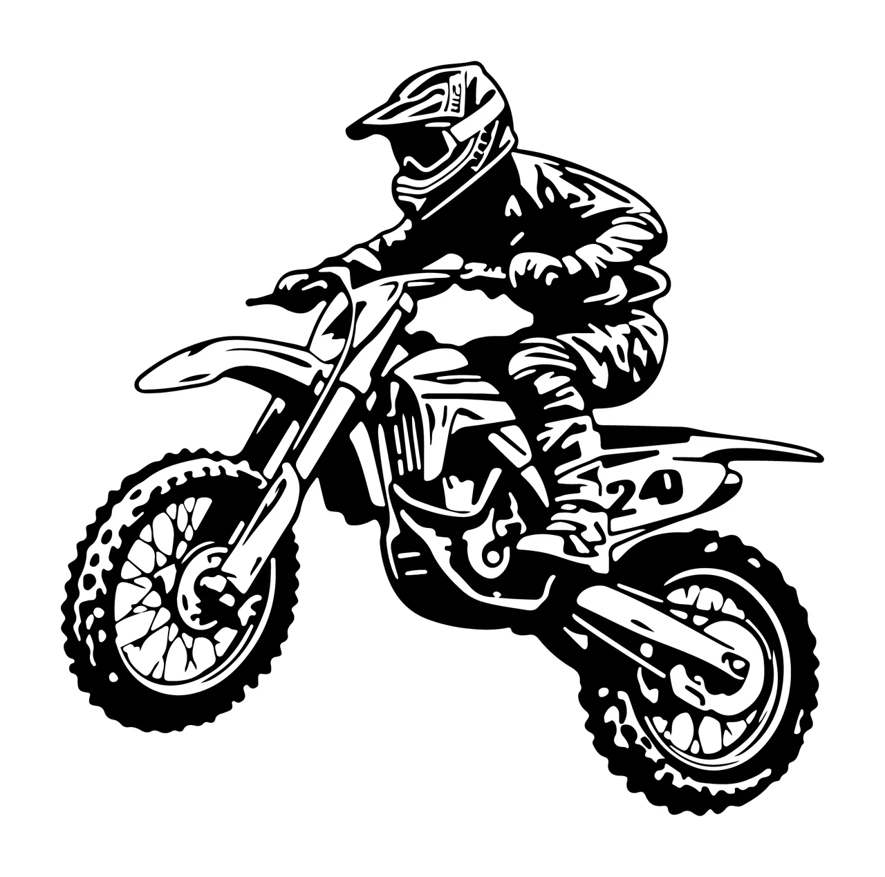 24 Motocross Rider Jumping Black Graphic Motorcycle helmet
