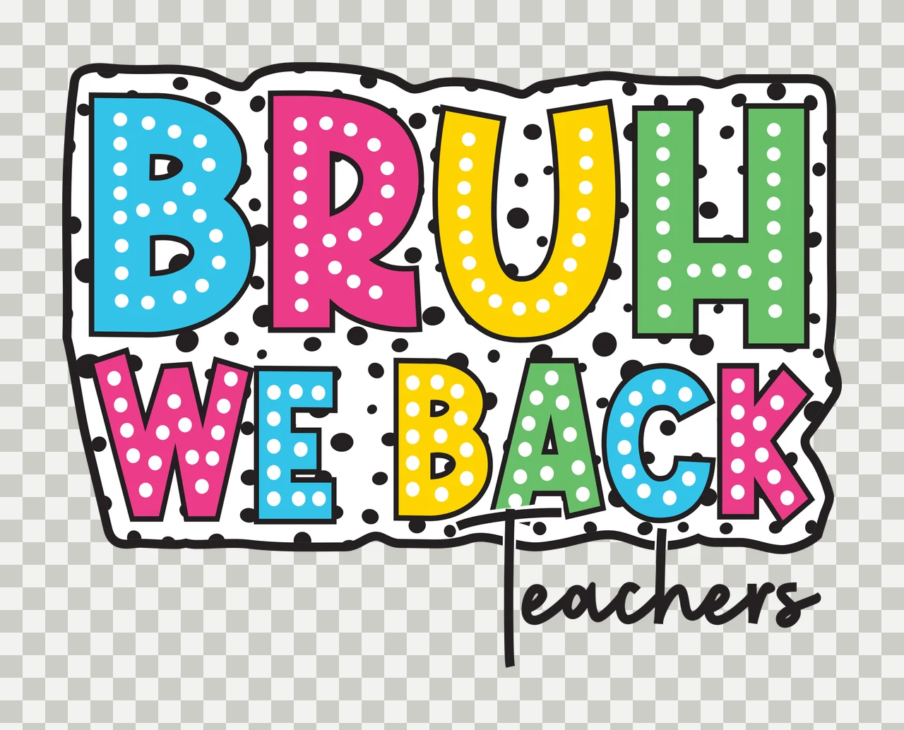 Teachers Text On Dotted Background brush stroke shape dots transparency and detail preview thumbnail