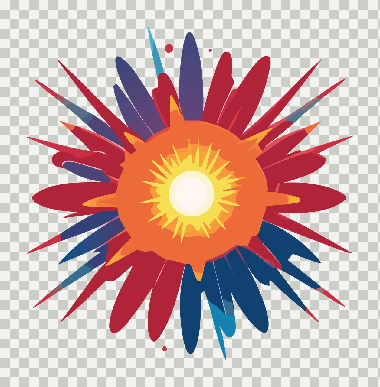 Black Sunburst Shape With Spiky Rays circle dots starburst transparency and detail preview thumbnail