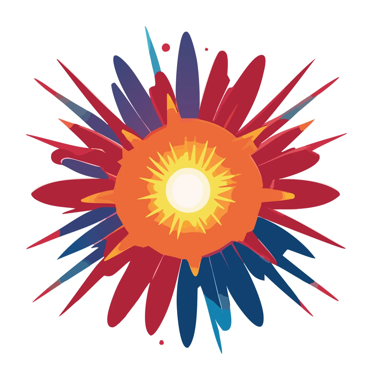Black Sunburst Shape With Spiky Rays circle dots starburst