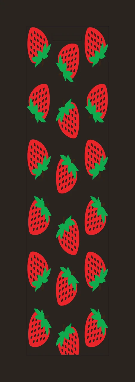 Vertical Strawberry Silhouette Repeating Pattern seeds black contrast preview thumbnail