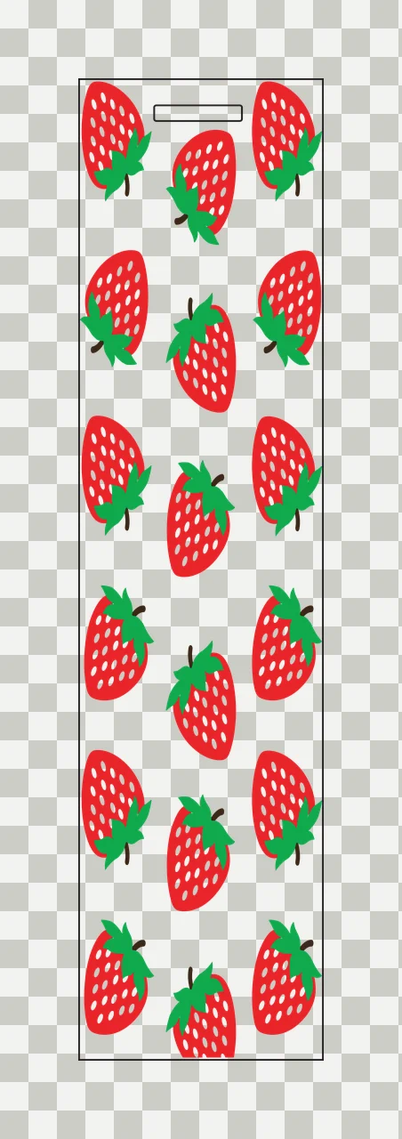 Vertical Strawberry Silhouette Repeating Pattern seeds black transparency and detail preview thumbnail