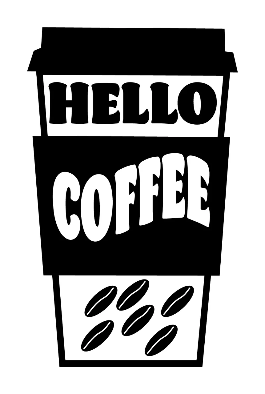 Can Glass Wrap Coffee Cup Silhouette With Text lid beans black