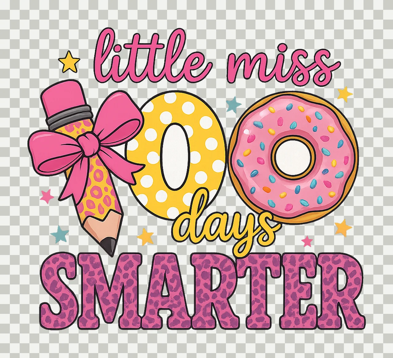 Little Miss 100 Days Smarter 100 Days of School Design Kids transparency and detail preview thumbnail
