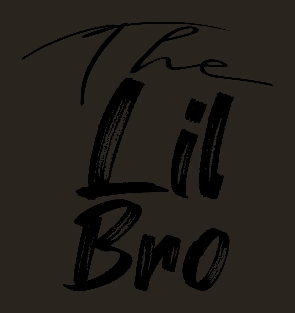 The Lil Bro Brush Script Text lettering black white background contrast preview thumbnail