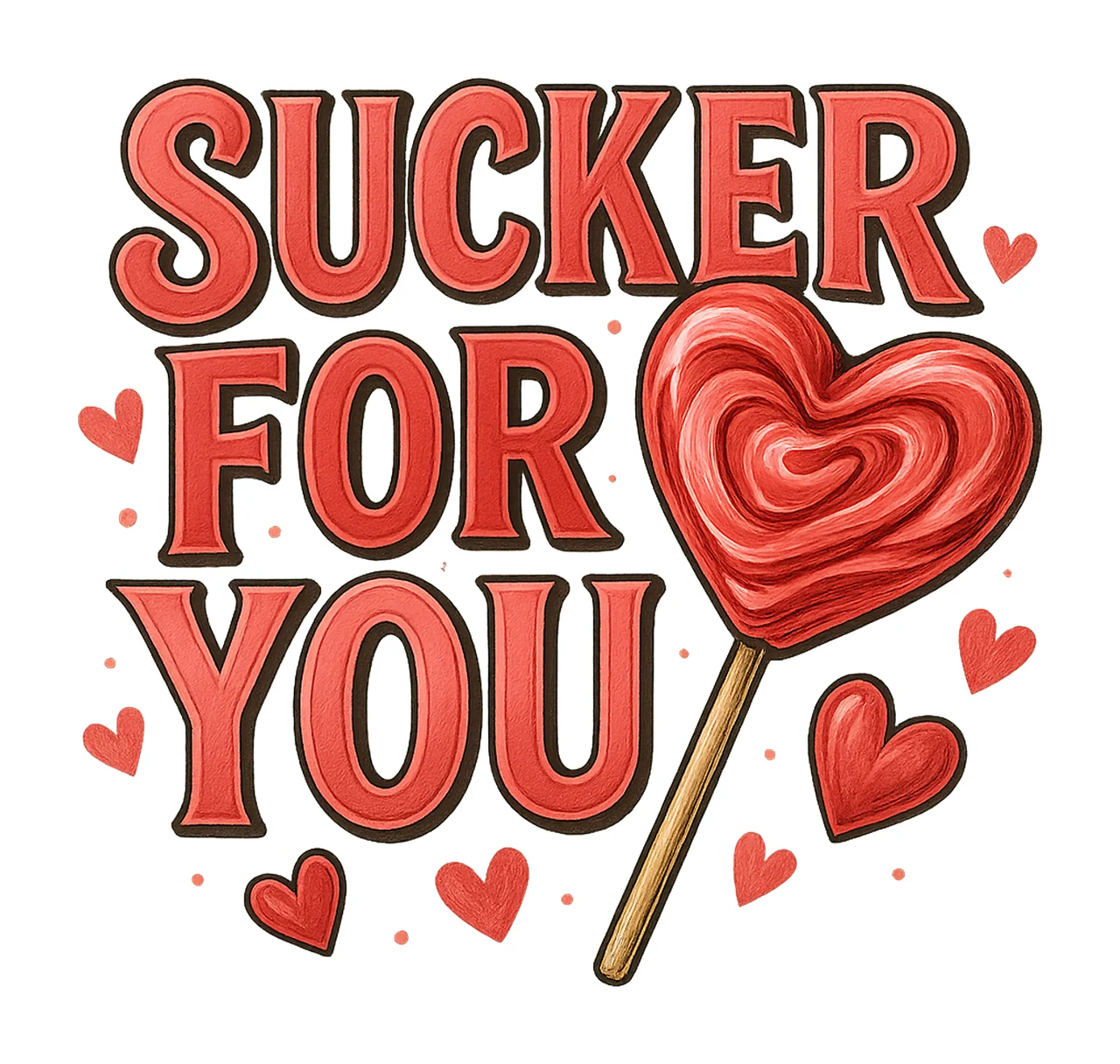 Heart sucker for you design Funny Valentine Retro Valentine