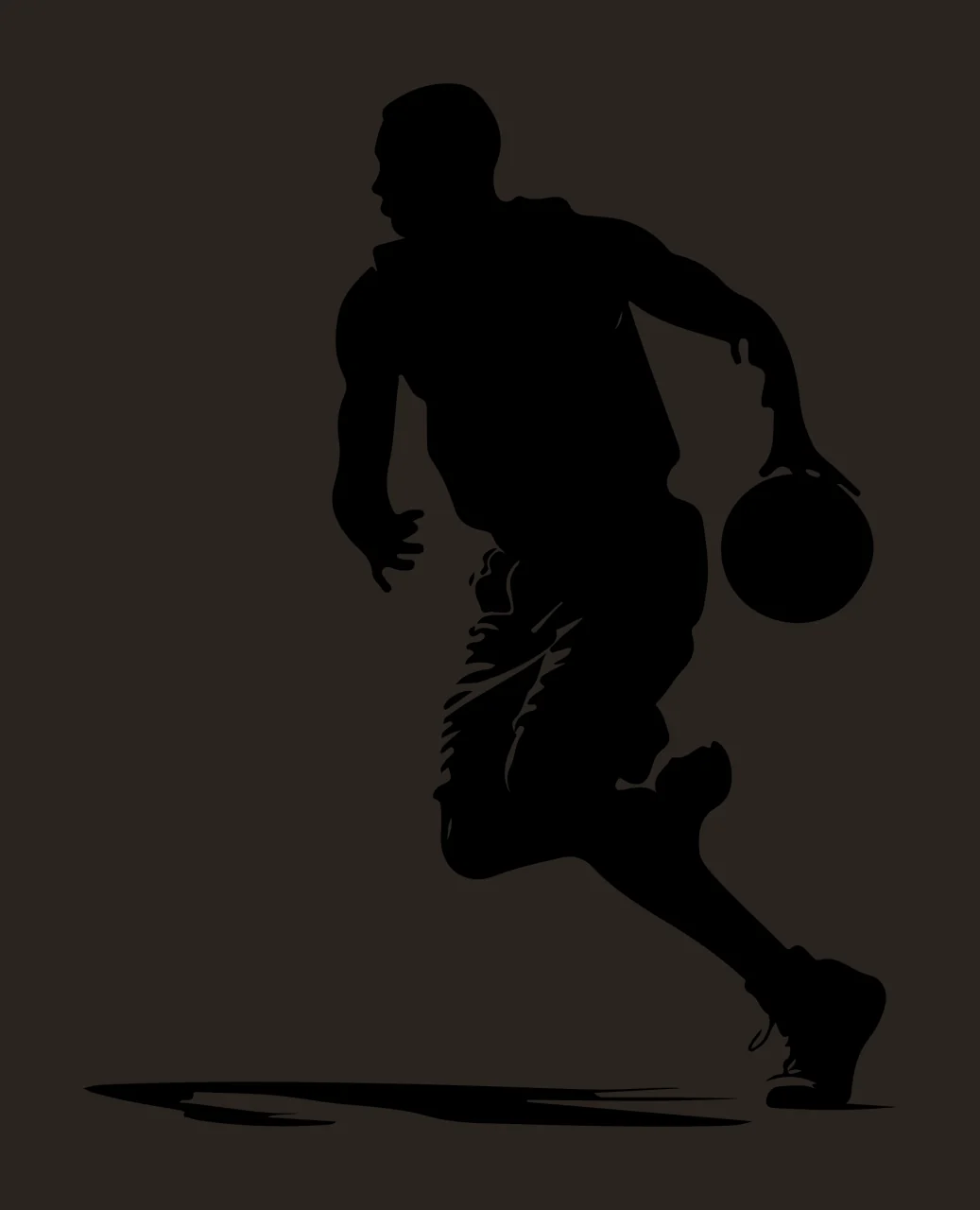 Ball Black Silhouette Of A Person Running shorts shirt shoes contrast preview thumbnail