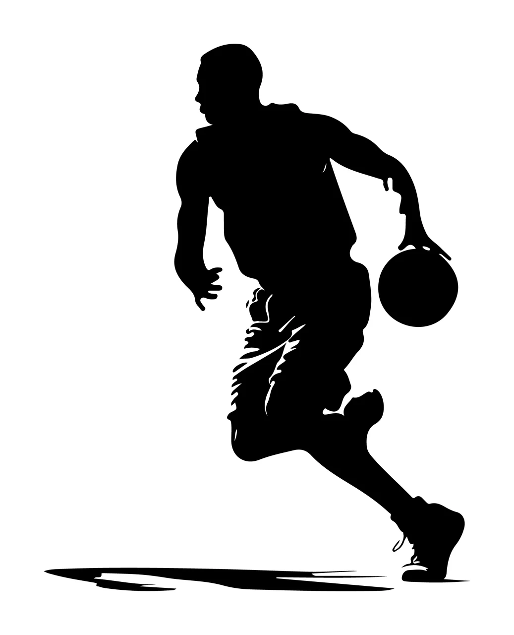 Ball Black Silhouette Of A Person Running shorts shirt shoes