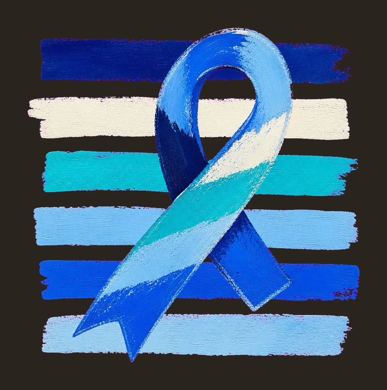 Blue Diabetes Awareness Ribbon Brush Stripes Variation C contrast preview thumbnail