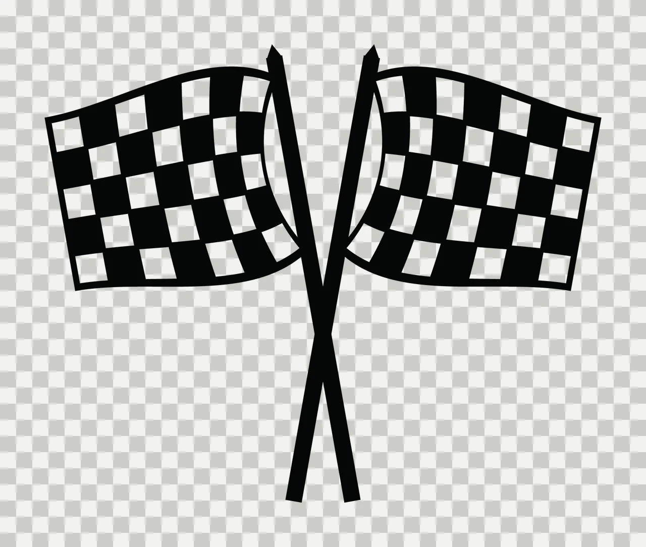 Two Crossed Chequered Flags On Long Poles Illustration pattern transparency and detail preview thumbnail
