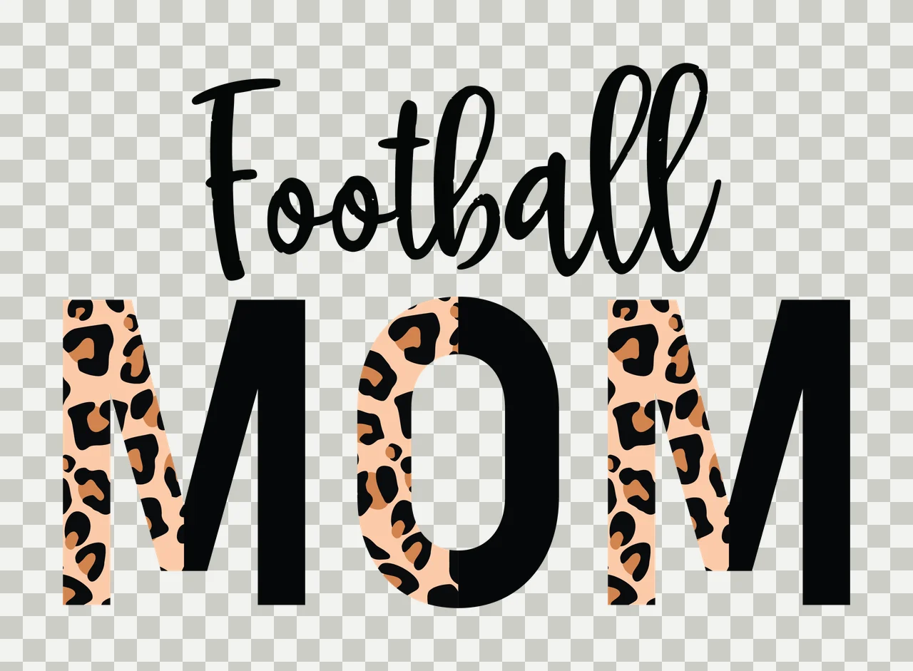 Mom Leopard Black Print Text Graphic With Cursive white typography transparency and detail preview thumbnail